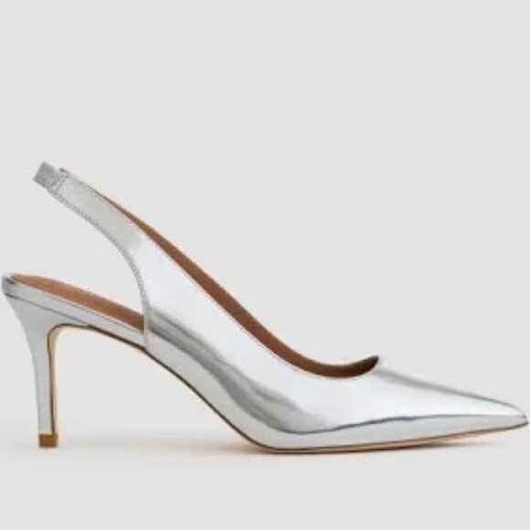 Quince Italian Leather Slingback 75mm Heel size 7 never worn, new in box - Picture 1 of 5